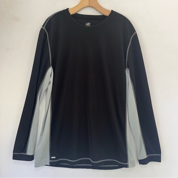 ALO Training T-Shirt Men 2XL XXL Black Gray Long Sleeve Colorblock CoolFit - Picture 1 of 4